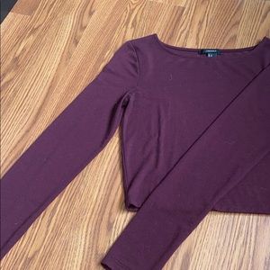 Cropped maroon top- NWOT